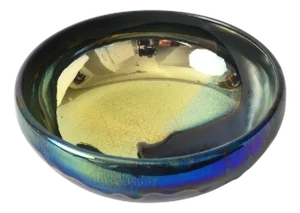 Vintage Iridescent Glaze Studio Pottery Bowl, 1980s