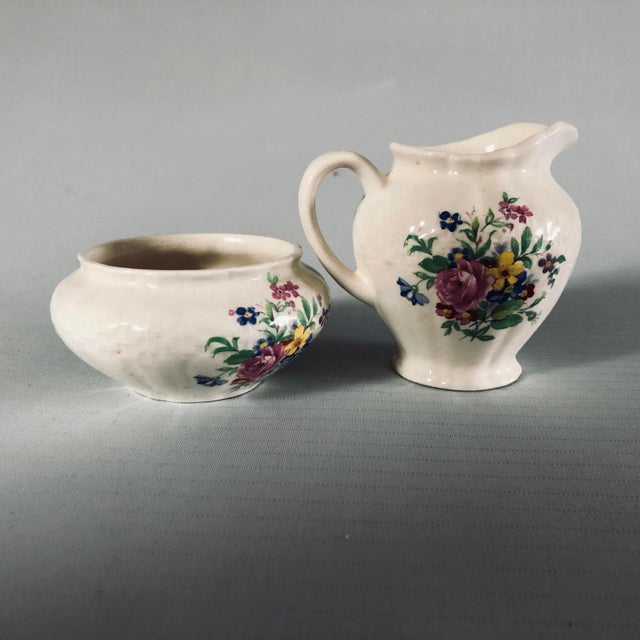 Vintage Fondeville Ambassador Ware England Creamer & Sugar Bowl Set For Sale - Image 4 of 6