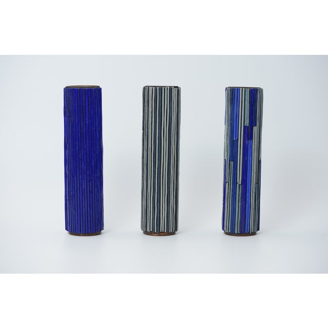 Mid-Century Modern Mid-Century Modern Red Mosaic Pottery Vase from Ritter, 1960s, Set of 3 For Sale - Image 3 of 11