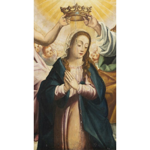 European School Artist, The Coronation of the Virgin, 17th Century, Oil on Panel For Sale - Image 3 of 6