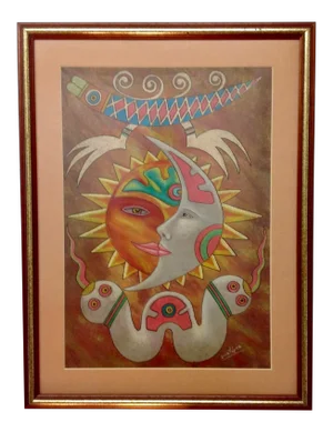 Vintage Mid Century Abstract Ecuadorian Oil Painting in the Manner of Pedro Friedberg