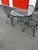 American Woodard Vintage Wrought Iron Patio Set Glass Table and 4 Chairs, Attributed For Sale - Image 3 of 6