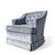 Mid-Century Modern Vintage Blue Striped Velvet Swivel Lounge Chair, Late 20th Century For Sale - Image 3 of 13
