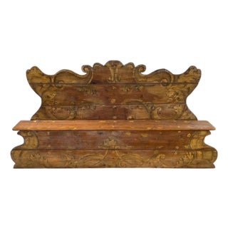 18th Century Italian Baroque Polychrome Antique Hall Bench For Sale
