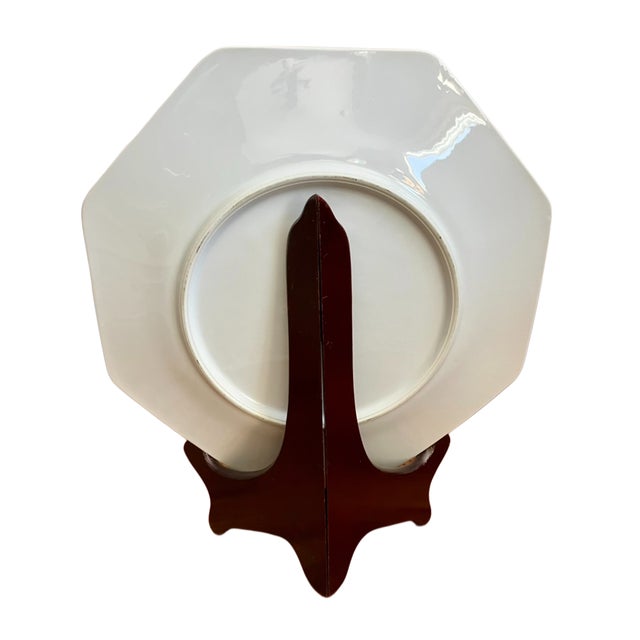 Metal Vintage Porcelain Jamestown China "Golden Nectar" Art of Chokin Octagon Plate For Sale - Image 7 of 10