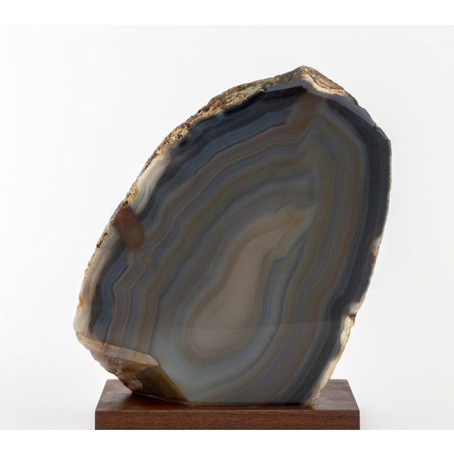 Contemporary Polished Banded Agate Mineral Specimen For Sale - Image 3 of 10