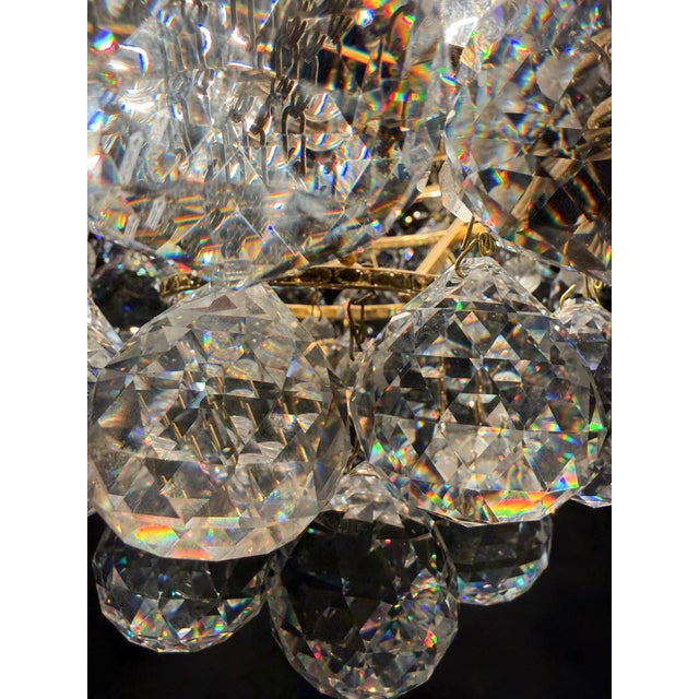 Hollywood Regency Chandelier with Crystal Glass Shades by Ernst Palme, Germany, 1960s For Sale - Image 14 of 18