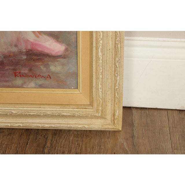 Rino Viana Framed Oil Painting Seated Ballerina Figure Study For Sale - Image 9 of 18