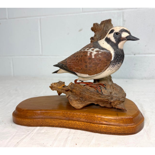 Wood Vintage Original Hand Carved Wood Chas Derascavage Bird Decoy Sculpture Statue For Sale - Image 7 of 17