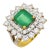 Vintage 2.15 Carat Emerald Diamond 18k Yellow Gold Cocktail Ring, Size 4.5 For Sale