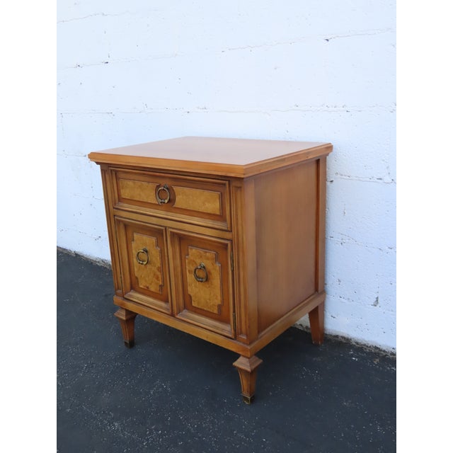 Burlwood Nightstands Bedside Side End Tables a Pair 6907 For Sale - Image 4 of 16