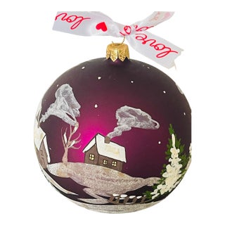 Vintage Jumbo 5 “ European Handpainted Christmas Ball For Sale