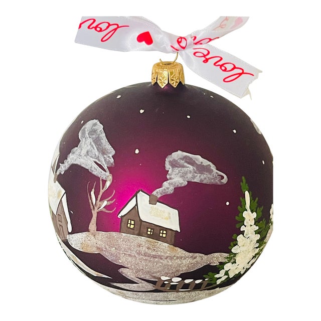 Vintage Jumbo 5 “ European Handpainted Christmas Ball For Sale