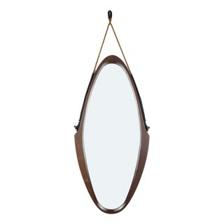 Mid-Century Wall Mirror in Teak, Italy, 1960s For Sale