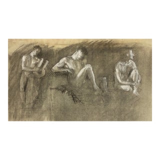 1930s Nathan Kredenser Male Nude Figure Drawing For Sale
