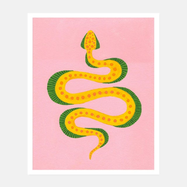 Contemporary Dumpling the Snake by Willa Heart in White Framed Paper, XS Art Print For Sale - Image 3 of 3