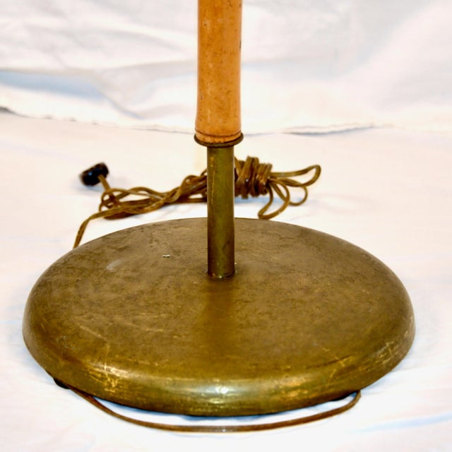 Tan Russel Wright, Nyc Bamboo and Spun Brass Floor Lamp, Mid-20th Century For Sale - Image 8 of 12