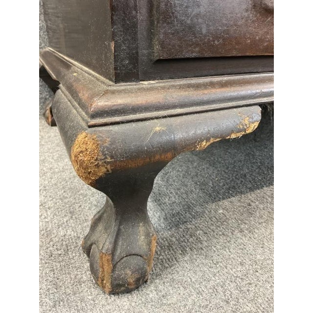 Wood Antique Solid Mahogany Secretary Desk, Colonial MFG Co, Chippendale Revival Writing Cabinet (Circa 1920s-1930s) For Sale - Image 7 of 13