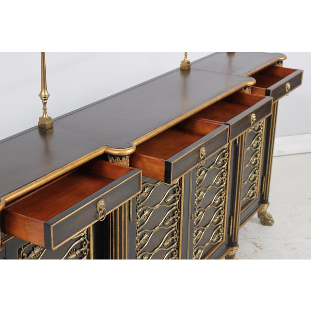 Theodore Alexander Regency Style Black & Gold Sideboard For Sale In Philadelphia - Image 6 of 18