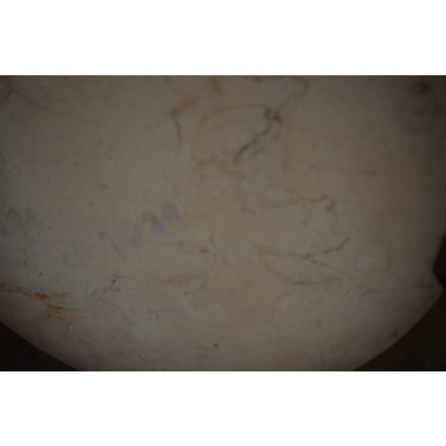 Red 1970s Red Vintage Round Painted Marble Top Side End Table For Sale - Image 8 of 10