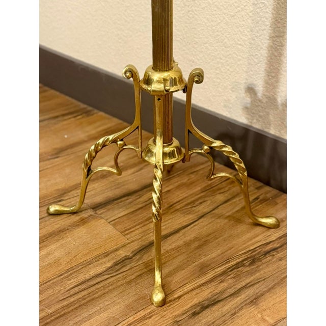 1950s Vintage Ornate Solid Brass Coat Stand Rare Very Good Condition For Sale - Image 5 of 5