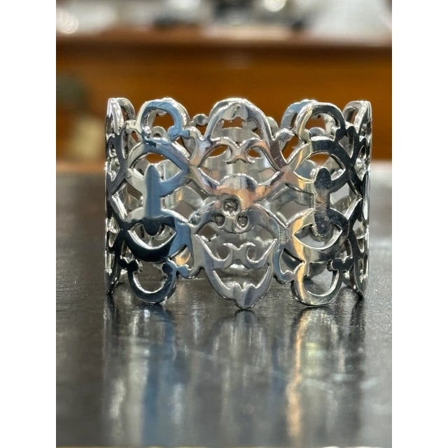 Late 19th Century Delicately Pierced Sterling Silver Napkin Ring For Sale - Image 4 of 5