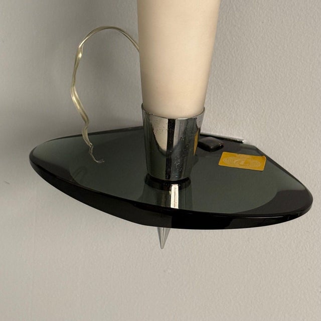 Silver Fontana Arte Attr., Italian Mid-Century Modern, Wall Sconces, Chrome, Glass For Sale - Image 8 of 10