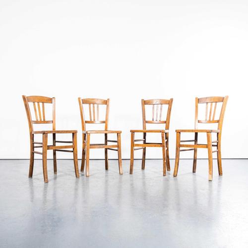 Brown French Farmhouse Dining Chairs with Radial Patterned Seats, 1950s, Set of 4 For Sale - Image 8 of 9