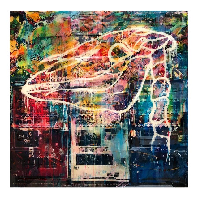 Tokyo #9, Colorful Hand-Painted Photograph, Urban Tokyo Scene, 2015 For Sale