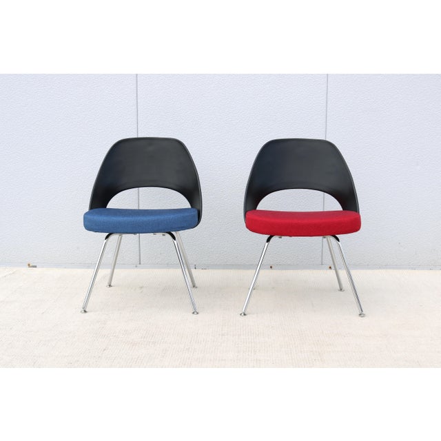 Metal Knoll Mid-Century Modern Eero Saarinen Executive Armless Chairs Black - A Pair For Sale - Image 7 of 18