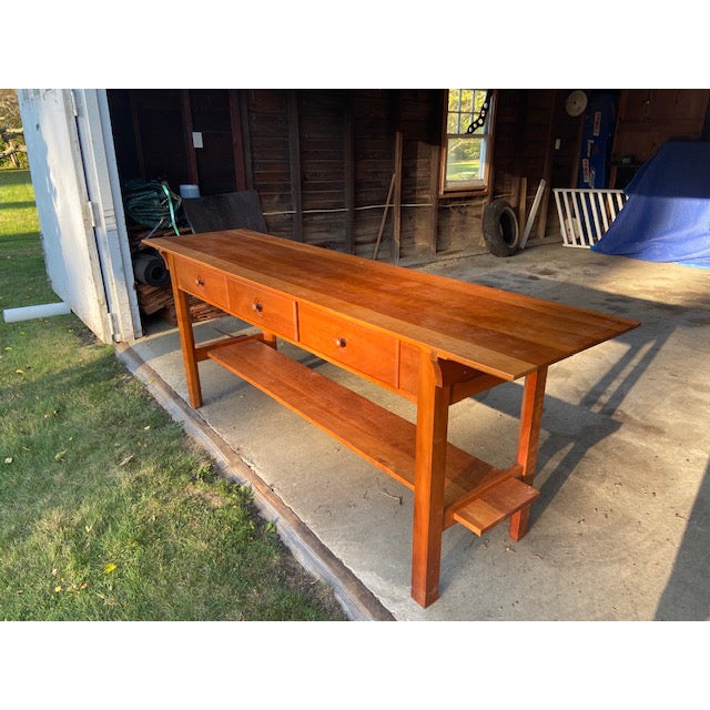 Vintage Mission Style Solid Cherry Wood Console Table Chairish