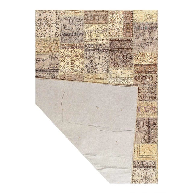 Traditional Pasargad Beige Vintage Patchwork For Sale - Image 3 of 3