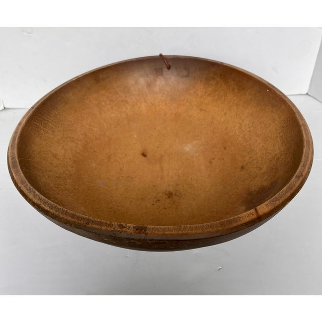 Antique Late 1800s Turned Wood Mixing Dough Bowl For Sale In Dallas - Image 6 of 12
