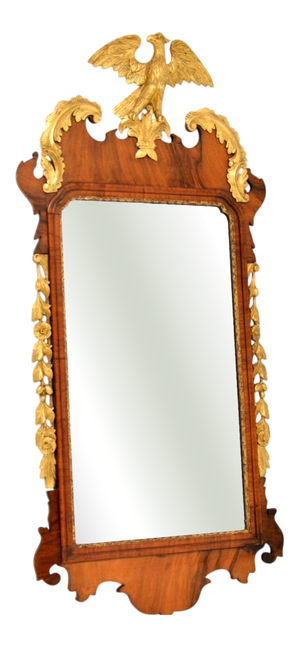 Large Antique Georgian Parcel Gilt Mirror, 1800s