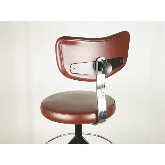 Chrome-Plated Metal and Skai Swivel Stool from Velca, 1970s For Sale - Image 4 of 16