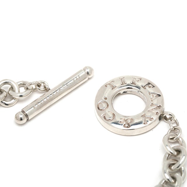 Modern Tiffany & Co Turquoise Present Charm Bracelet, Sterling Silver, Length 7.25 In For Sale - Image 3 of 9