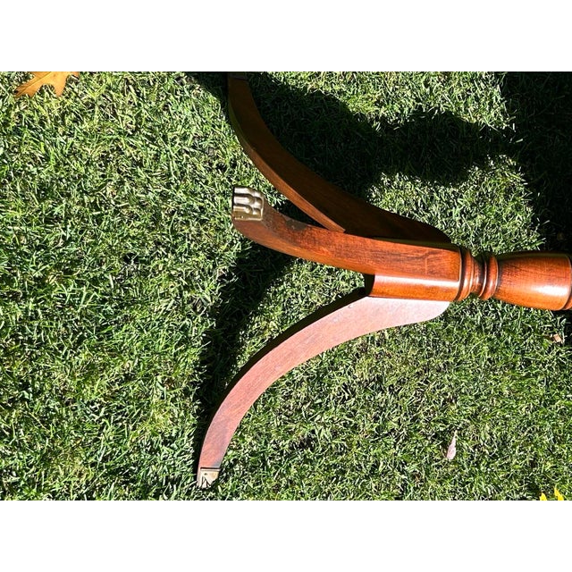 Vintage, 1930’s, Winchendon, Pedestal, Mahogany, Hexagonal Accent/All-Occassion Table, With Detailed, Beaded Trim For Sale - Image 9 of 12