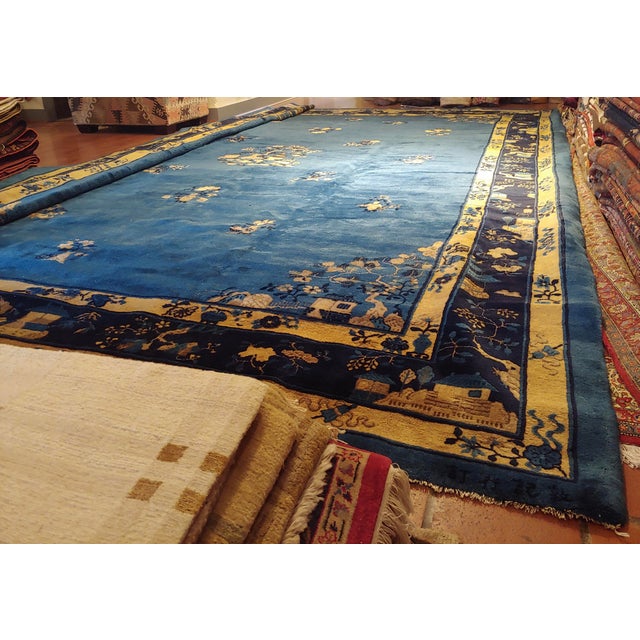 1920s Large Art Deco Rug Wool Hand Made For Sale In Los Angeles - Image 6 of 12