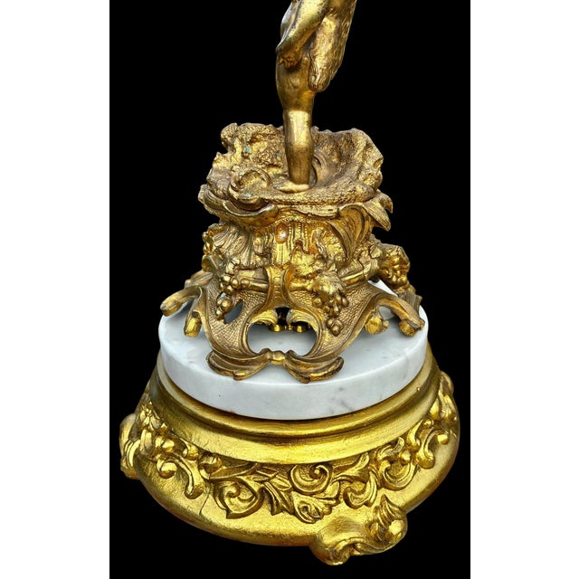 Metal Antique French Gilt Bronze Figural Centerpiece For Sale - Image 7 of 18