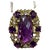 Art Deco Huge Checker Board Cushion Cut Natural Amethyst Cocktail Ring 14KYG, 19.2gm For Sale - Image 3 of 18