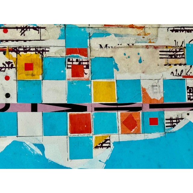 Collage and mixed media on paper, 49x64cm. Signed and dated Middleton 29 '89. Signed by Maker