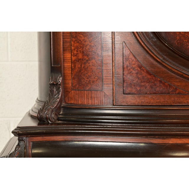 R. J. Horner Style Renaissance Revival Carved Walnut and Burl Wood Inlaid Marquetry Bar Cabinet, Circa 1900 For Sale - Image 9 of 16