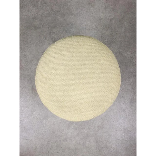 Vintage Italian Stool in Beige Fabric, 1980s For Sale - Image 4 of 11