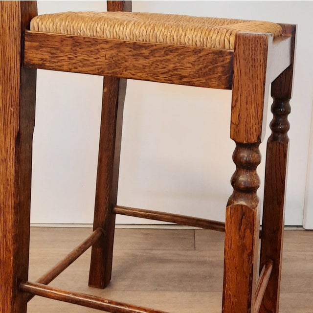 Vintage Bar Stools with Rush Seats, 1960s, Set of 2 For Sale - Image 12 of 13
