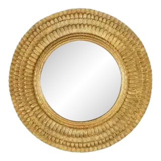 Friedman Brothers The Earl of Lytton Round Mirror in Classic Gold - 39" For Sale