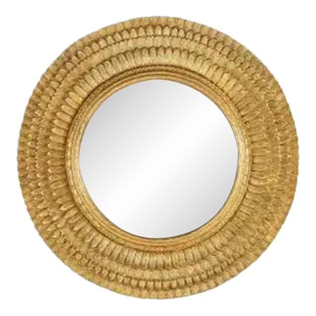 Friedman Brothers The Earl of Lytton Round Mirror in Classic Gold - 39" For Sale