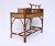 British Colonial Style Burnt Bamboo and Grasscloth Pagoda Desk and Chair For Sale - Image 9 of 12