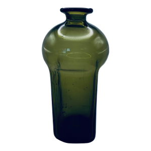 1960s Mid Century Modern Scandinavian Green Glass Bottle Bottle or Decanter