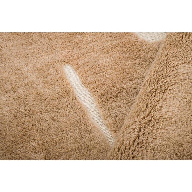 Brown Earthy Abstract Symbol Hand-Knotted Moroccan Wool Rug | 11'6" X 8'3" | One of a Kind For Sale - Image 8 of 11