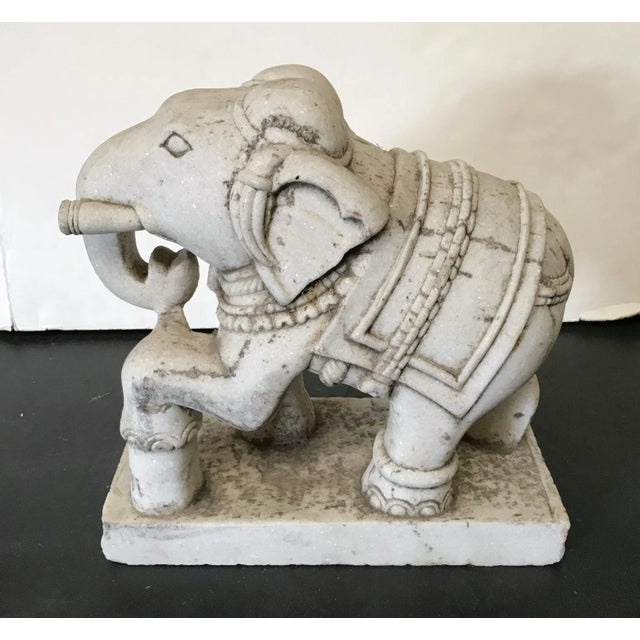 Mid 20th Century C 1930s Hand Carved Stone Elephants - a Pair For Sale - Image 5 of 12